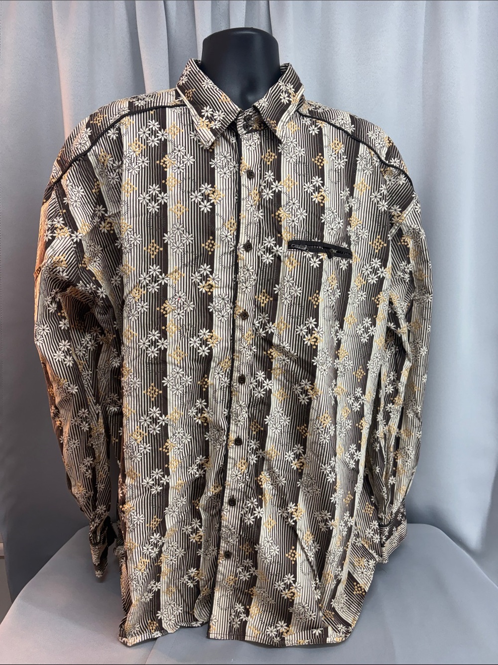 Makobi Mens Floral Dress Shirt 4xlb
